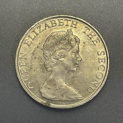 回流1123 - 香港1983年厚伍圆 安全边 女王花冠像