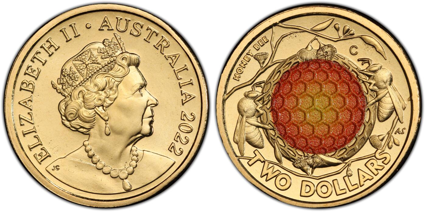 PThappally收藏第54次拍卖，英联邦地区硬币纸币 澳大利亚  2022 年  2 澳元  6.6g  铝青铜币 PCGS MS67