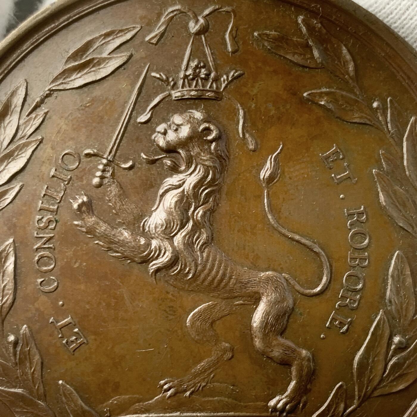 掌中浮雕-藏着的欧洲第042场 1700年沙俄政治家费奥多尔·阿列克谢耶维奇·戈洛文伯爵荣誉纪念章，他在彼得大帝统治时期担任外交部长，并成为第一任总理，58mm