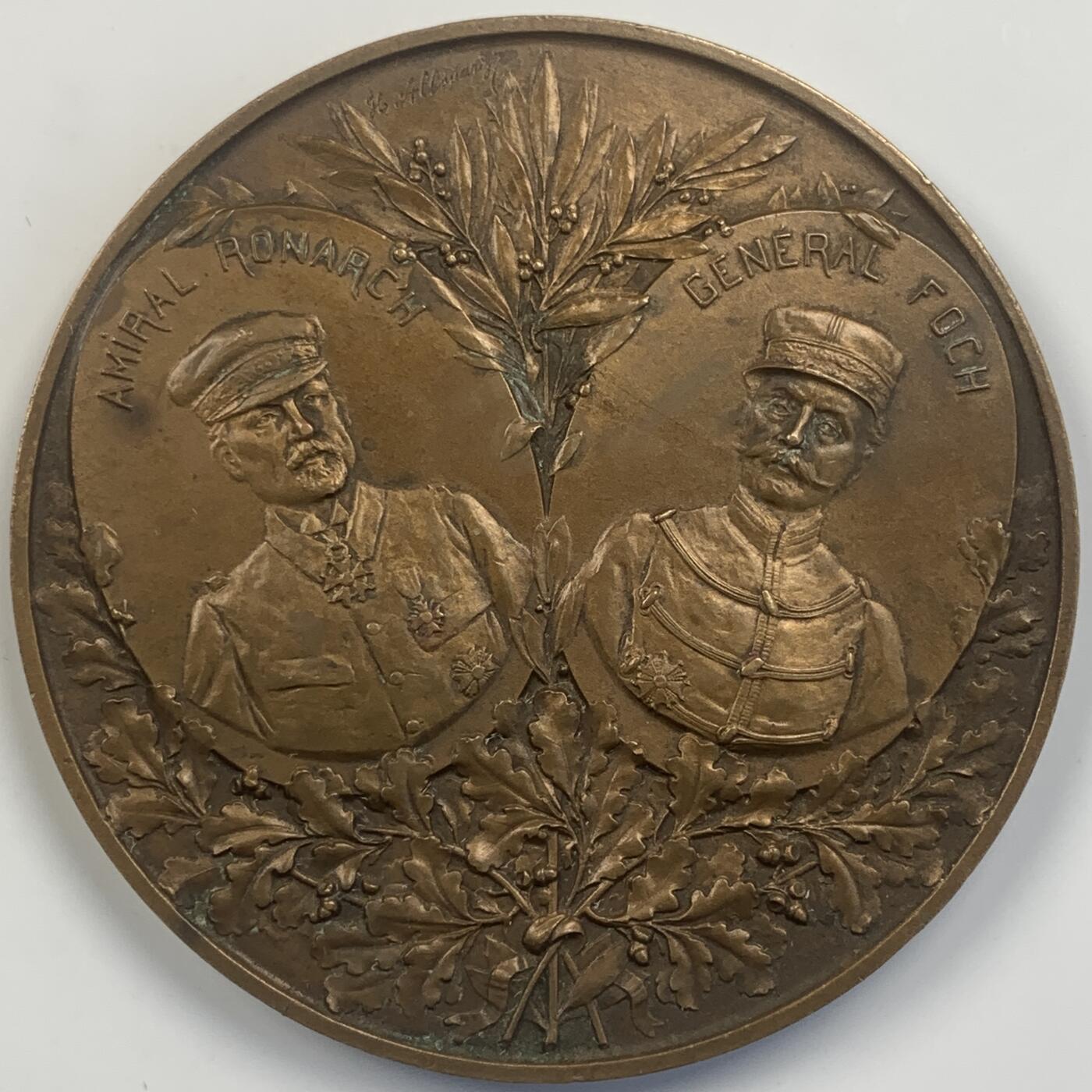 掌中浮雕-藏着的欧洲第042场 1914年法国一战系列伊珀尔战役纪念大铜章，68mm