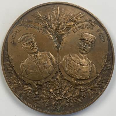 掌中浮雕-藏着的欧洲第042场 - 1914年法国一战系列伊珀尔战役纪念大铜章，68mm