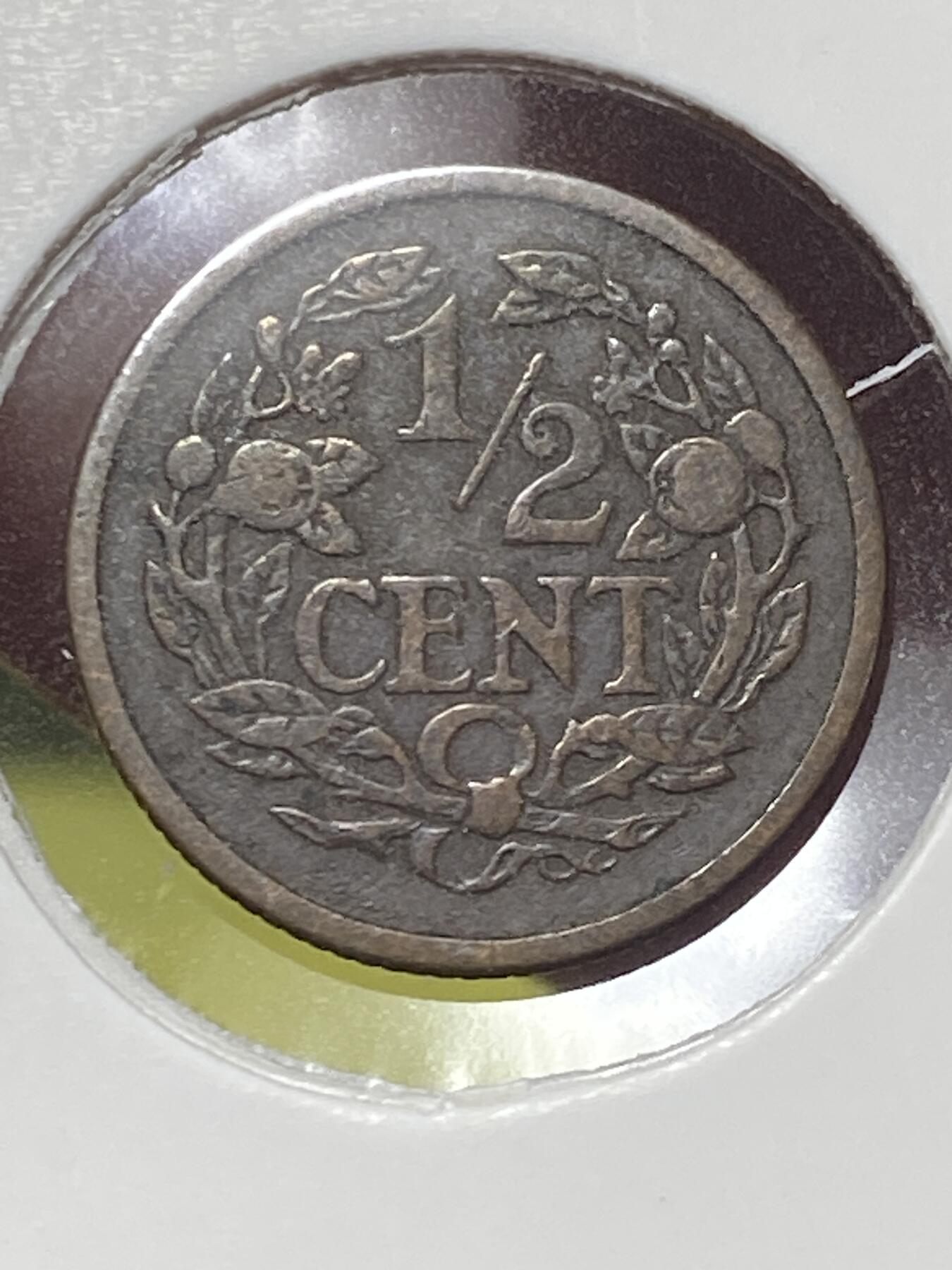 2025年第一百三十场(总第一百五十六场）外国好品纸夹散币场(免佣金) 稀少好品–荷兰🇳🇱1911年1/2分(威廉明娜女王第三版，15面大盾版本，Seahorse 海马标)