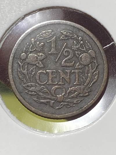 2025年第一百三十场(总第一百五十六场）外国好品纸夹散币场(免佣金) - 稀少好品–荷兰🇳🇱1911年1/2分(威廉明娜女王第三版，15面大盾版本，Seahorse 海马标)