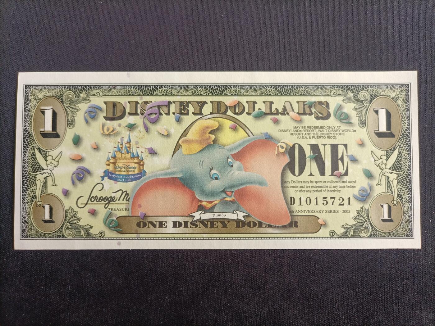 【游宝拍卖】乙巳蛇年88期 佣金1+6% 迪士尼-1美元 小飞象 全新UNC