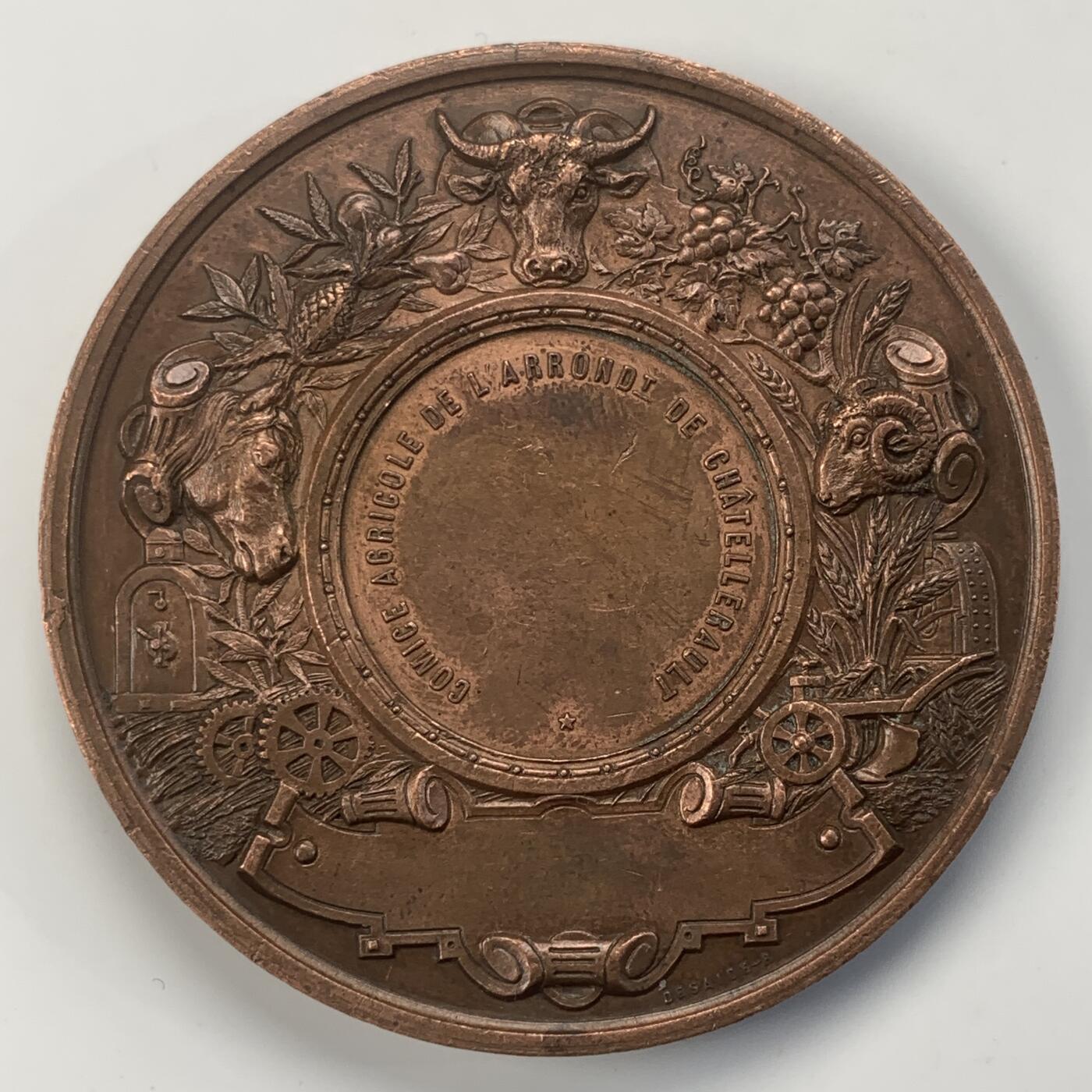 掌中浮雕-藏着的欧洲第042场 法国农业铜章，58mm，92g，蜜蜂边铭