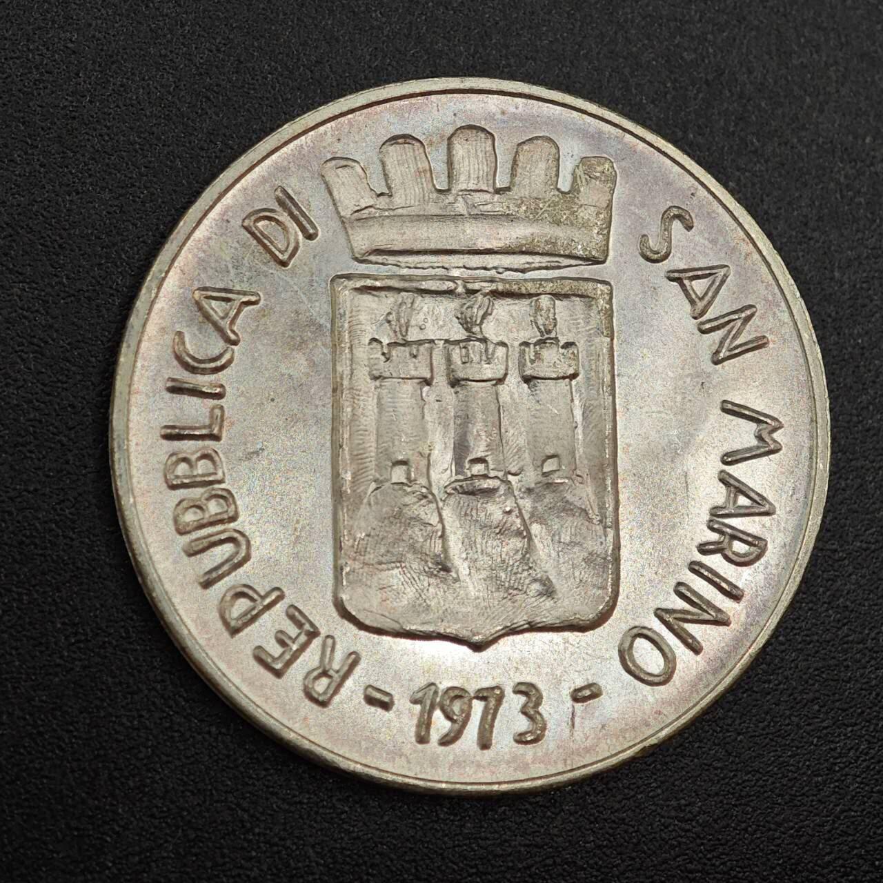 【淘币小摊】实时拍第七百九十九拍   银币套币场   满百包邮可预留二周 每周一统一发货   圣马力诺1973年500里拉银币