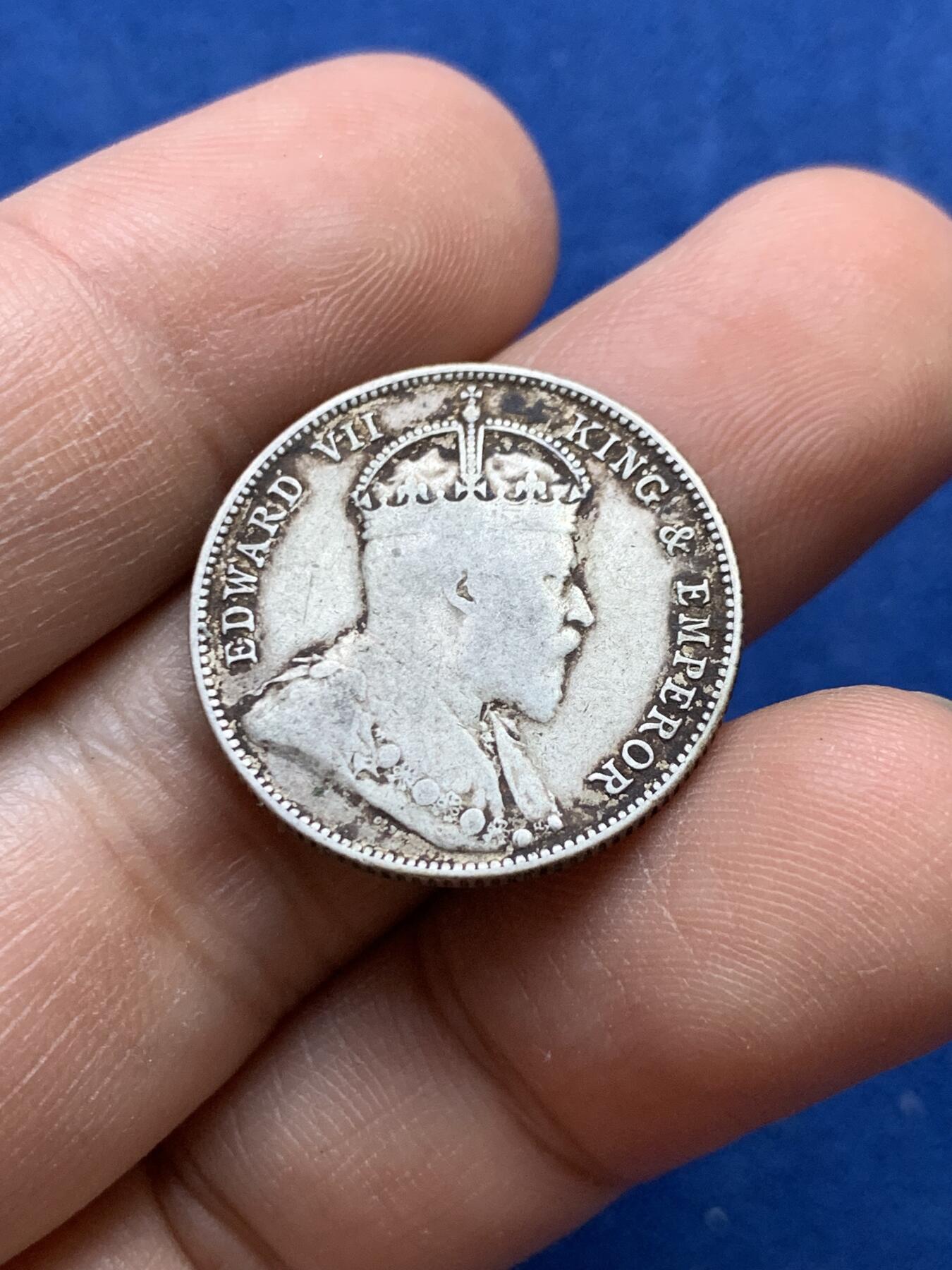 《竞宝斋》第439场 周日，周一，周二 3场连拍 （全场包邮） 香港1902年爱德华七贰毫20分 包浆十分好