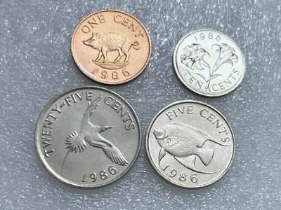 第一海外回流一元起拍收藏 散集专场  第268期 - 百慕大1986年硬币4枚套 原光美品