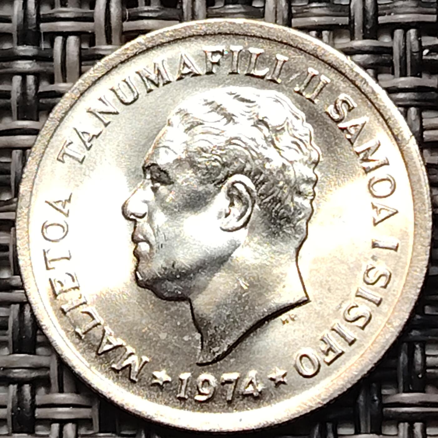 布加迪🐬～世界钱币(上海)🌾第 260 期 /  各国套币和散币 西萨摩亚群岛 1974年 5分