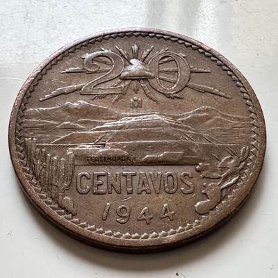 🌹外币初藏🌹🐯2025年第129场  每周二四六晚8️⃣点 接代拍 - 墨西哥1944年20分 早期好品少