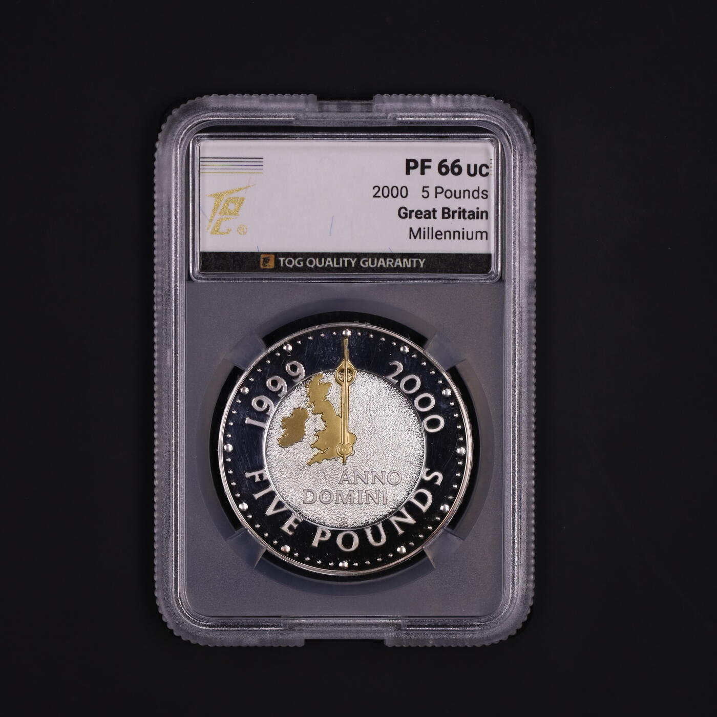 PThappally收藏第54次拍卖，英联邦地区硬币纸币 英国 2000 年 “千禧年” 5 英镑 28.28g 999 纯银纪念币 TQG PF66UC