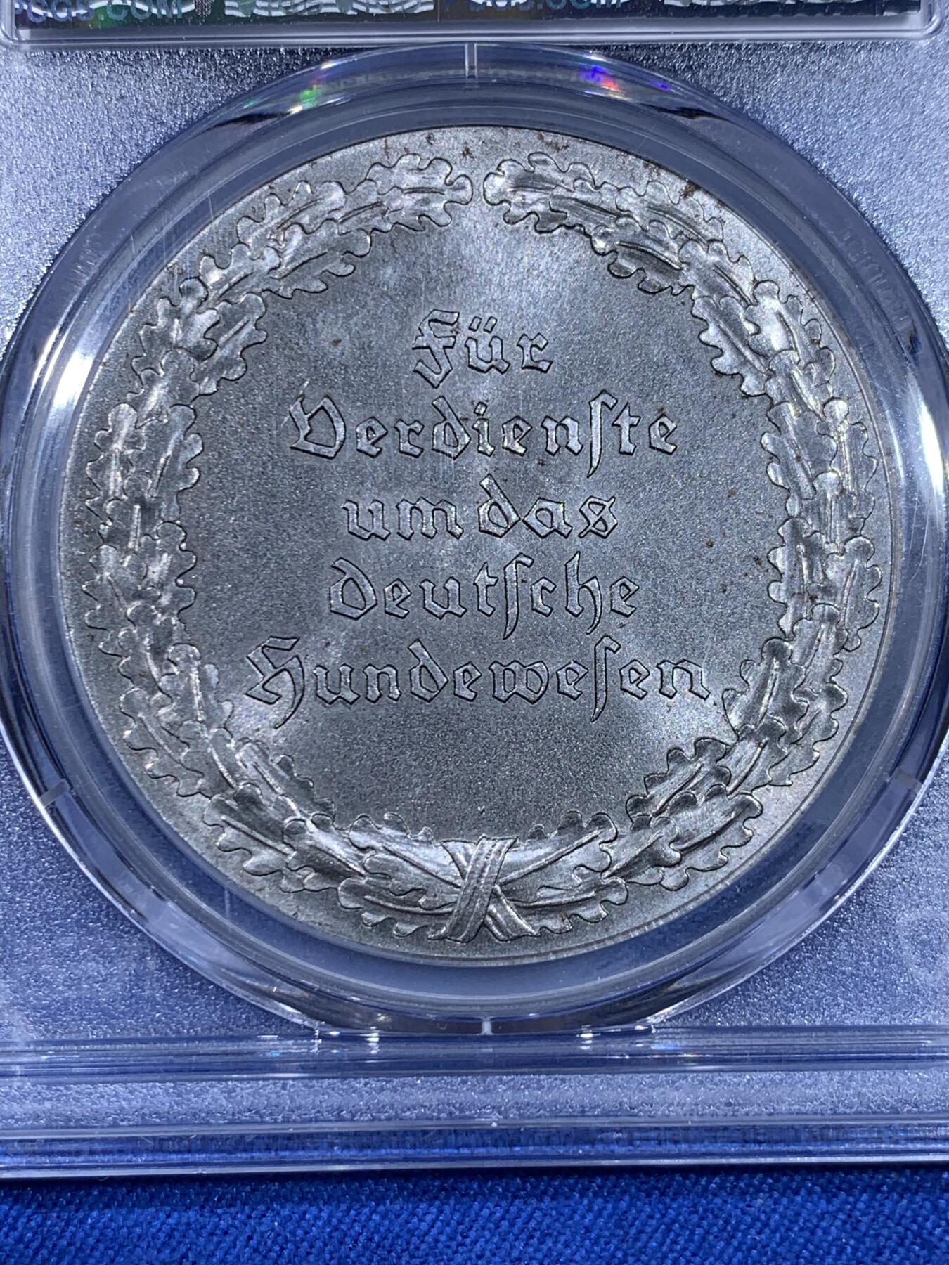 《竞宝斋》第439场 周日，周一，周二 3场连拍 （全场包邮） PCGS MS64 德国 1933-45 风车鹰版 铁质纪念章 陆军最高司令部颁发 保存的这么好实属不易