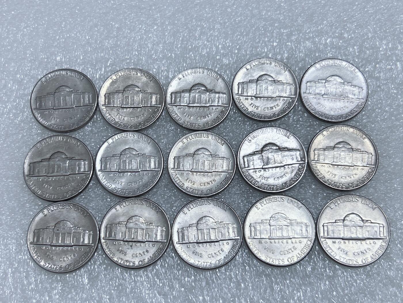 第一海外回流一元起拍收藏 散集专场  第268期 美国5美分硬币 15枚 带光好品