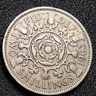 泉币菌-第130场-精品福利场 - 1960年代英国2先令伊莉莎白二世镍铜硬币 28mm