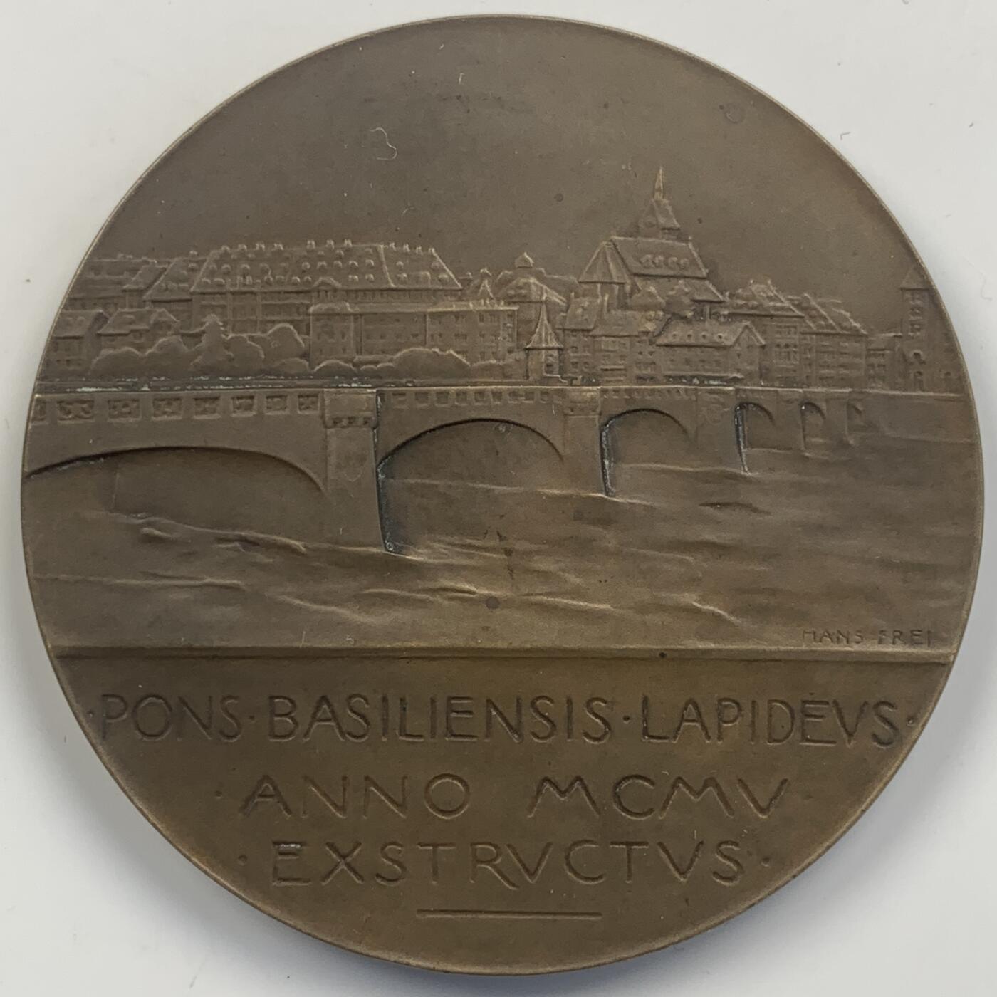 掌中浮雕-藏着的欧洲第042场 瑞士1905莱茵河大桥纪念大铜章，61mm