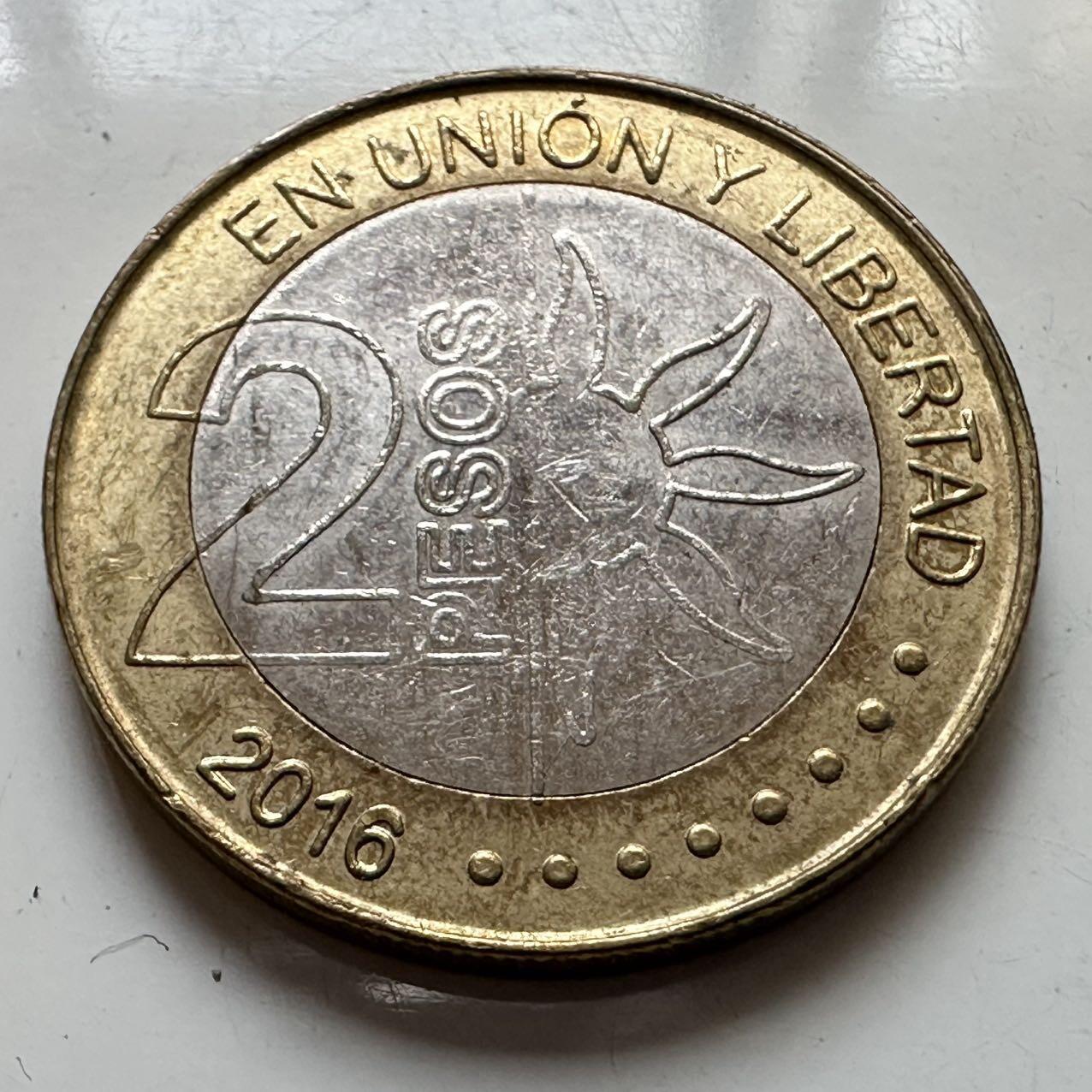 🌹外币初藏🌹🐯2025年第129场  每周二四六晚8️⃣点 接代拍 阿根廷2016年2比索