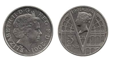 PThappally收藏第54次拍卖，英联邦地区硬币纸币 - 英国 2001 年 “维多利亚女王逝世百年” 5 英镑纪念币 TQG PF 65UC 珍稀币种