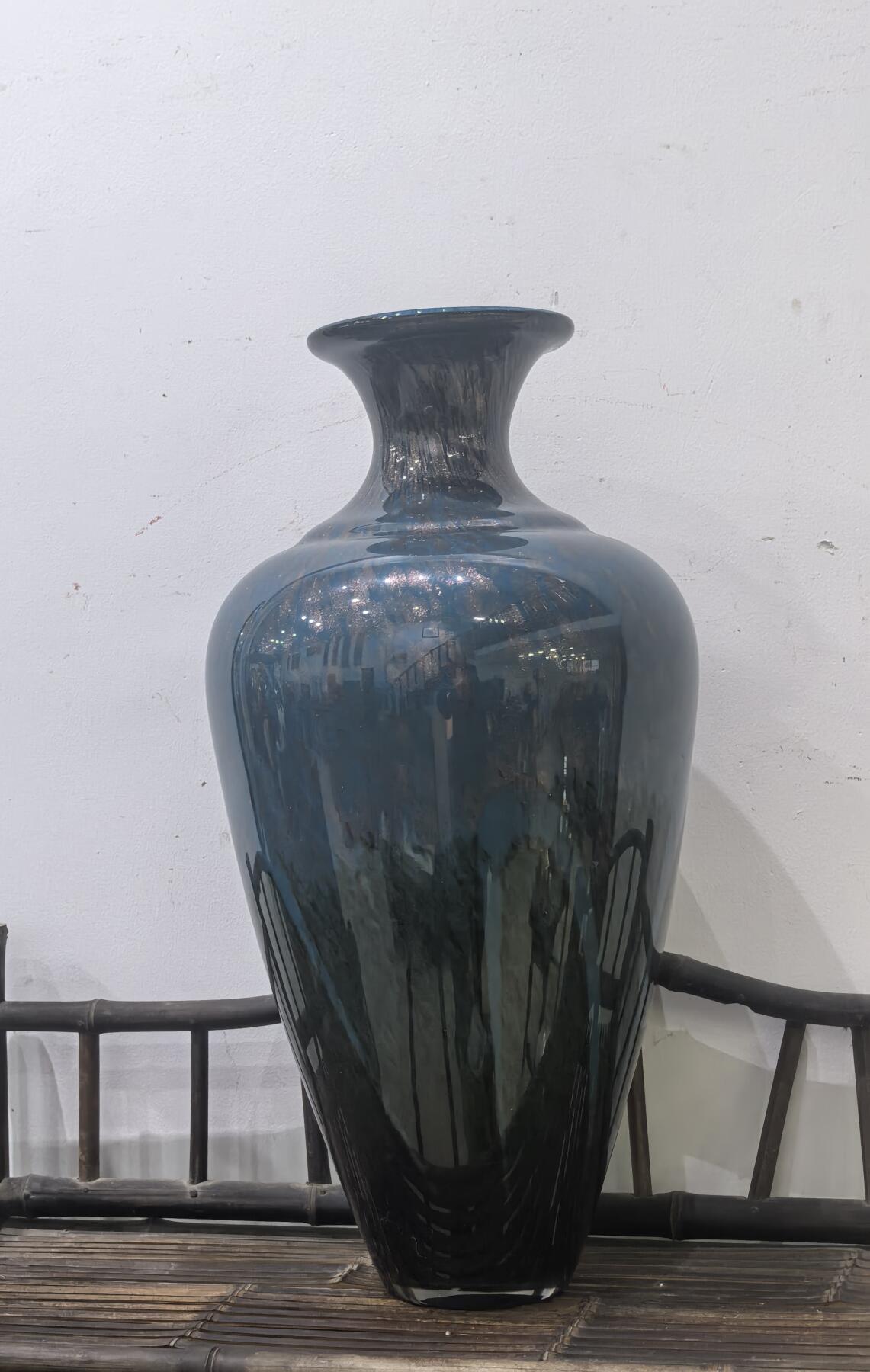 兰馨堂瓷器专场 回流大尺寸琉璃花瓶摆件