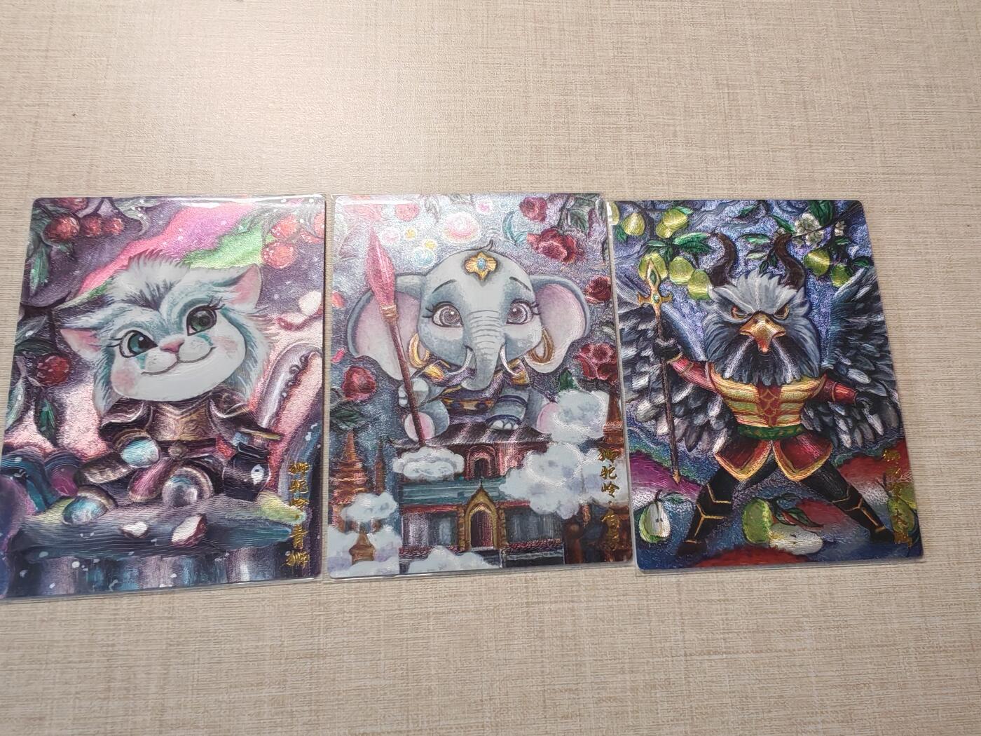 卡牌实验室开始第四次实验 【裸卡】【红月】狮驼岭三妖Q版一套