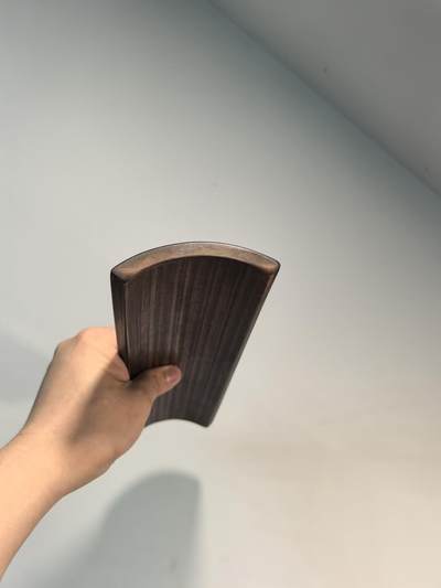 竹雕诗文达摩图臂搁镇纸摆件 