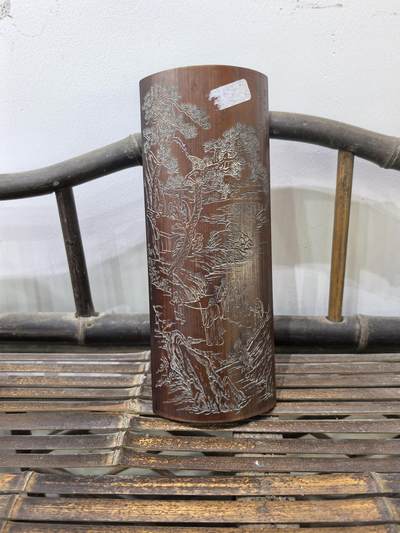 兰馨堂古玩杂项专场 - 竹雕诗文臂搁镇纸摆件