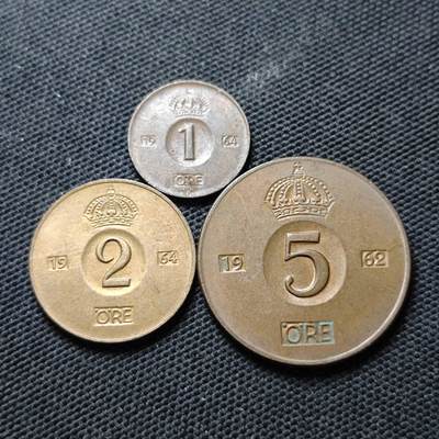 KK钱币收藏小铺  第372场  2月预留时间 周末发货 -  瑞典铜币大小面值一组