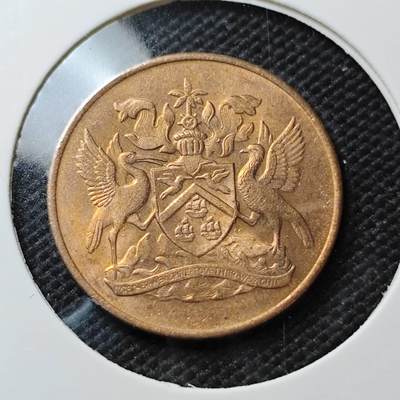 KK钱币收藏小铺  第372场  2月预留时间 周末发货 -  1966特立尼达和多巴哥5分铜币 好品