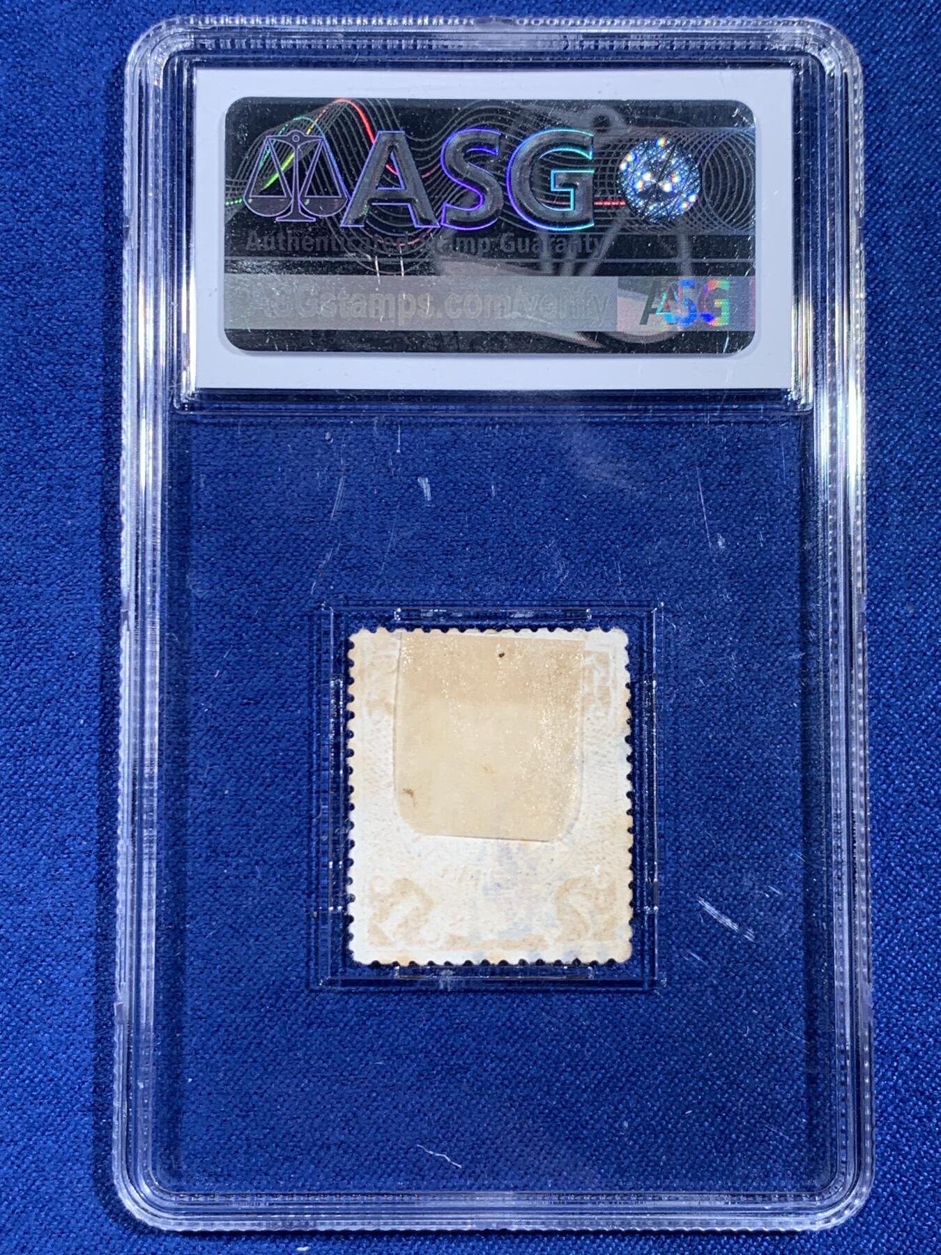 《竞宝斋》第439场 周日，周一，周二 3场连拍 （全场包邮） ASG VF75 冠军分 1912年大清蟠龙壹分邮票加盖中华民国 清晰可见带“涞”字地名墨戳 百年老票楷书加盖见证朝代更替 意义非凡 包克旧藏名家标签 美国海军少校 著名中国钱币邮票收藏大家