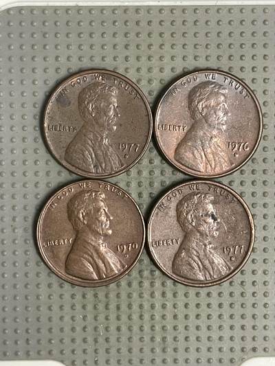 2025年第120场各国散币拍卖（总第120场） - 美国丹佛造币厂1970年代1美分铜币3枚