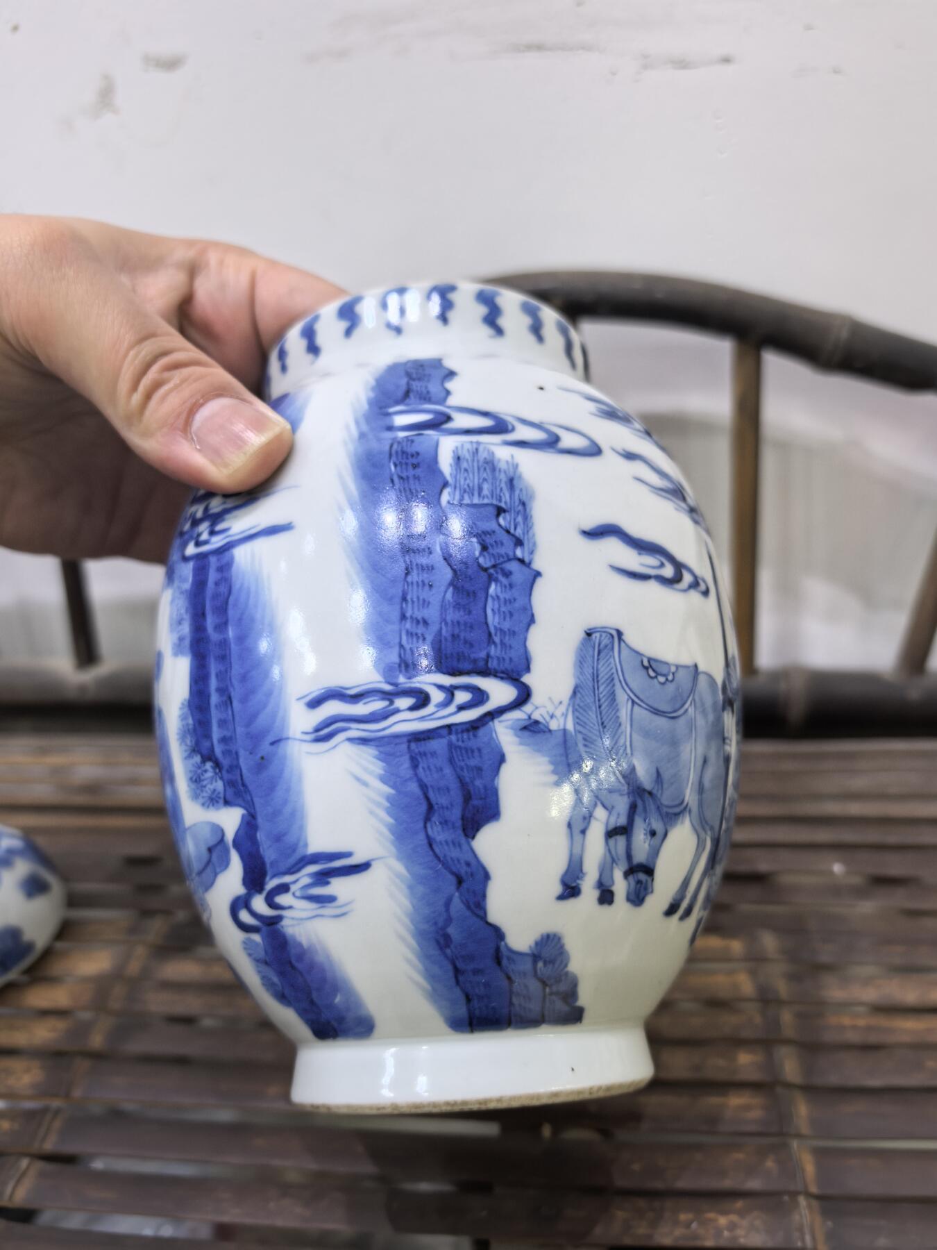 兰馨堂瓷器专场 回流青花人物罐