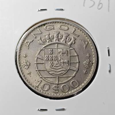 KK钱币收藏小铺  第373场  2月预留时间 周末发货 -  1970葡属安哥拉10埃斯库多 深打