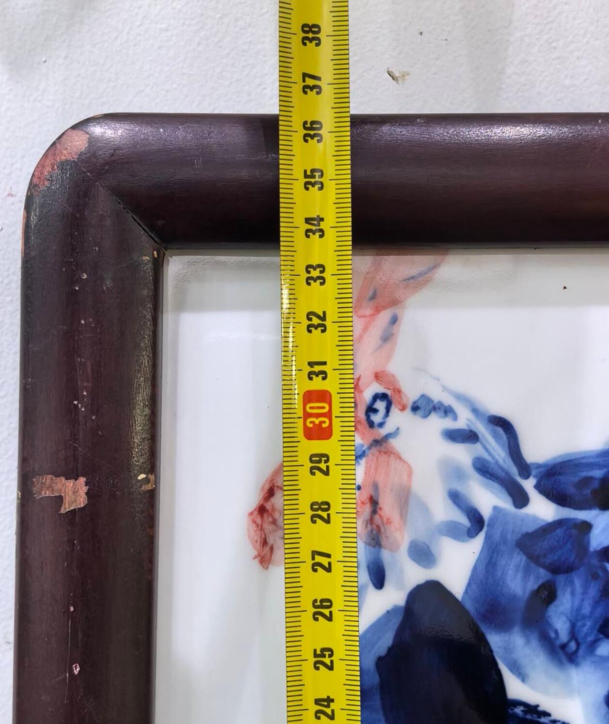 兰馨堂瓷器专场 名家青花鸡瓷板画陈太明