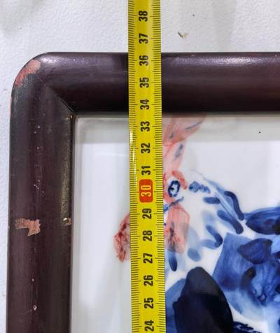 名家青花鸡瓷板画陈太明