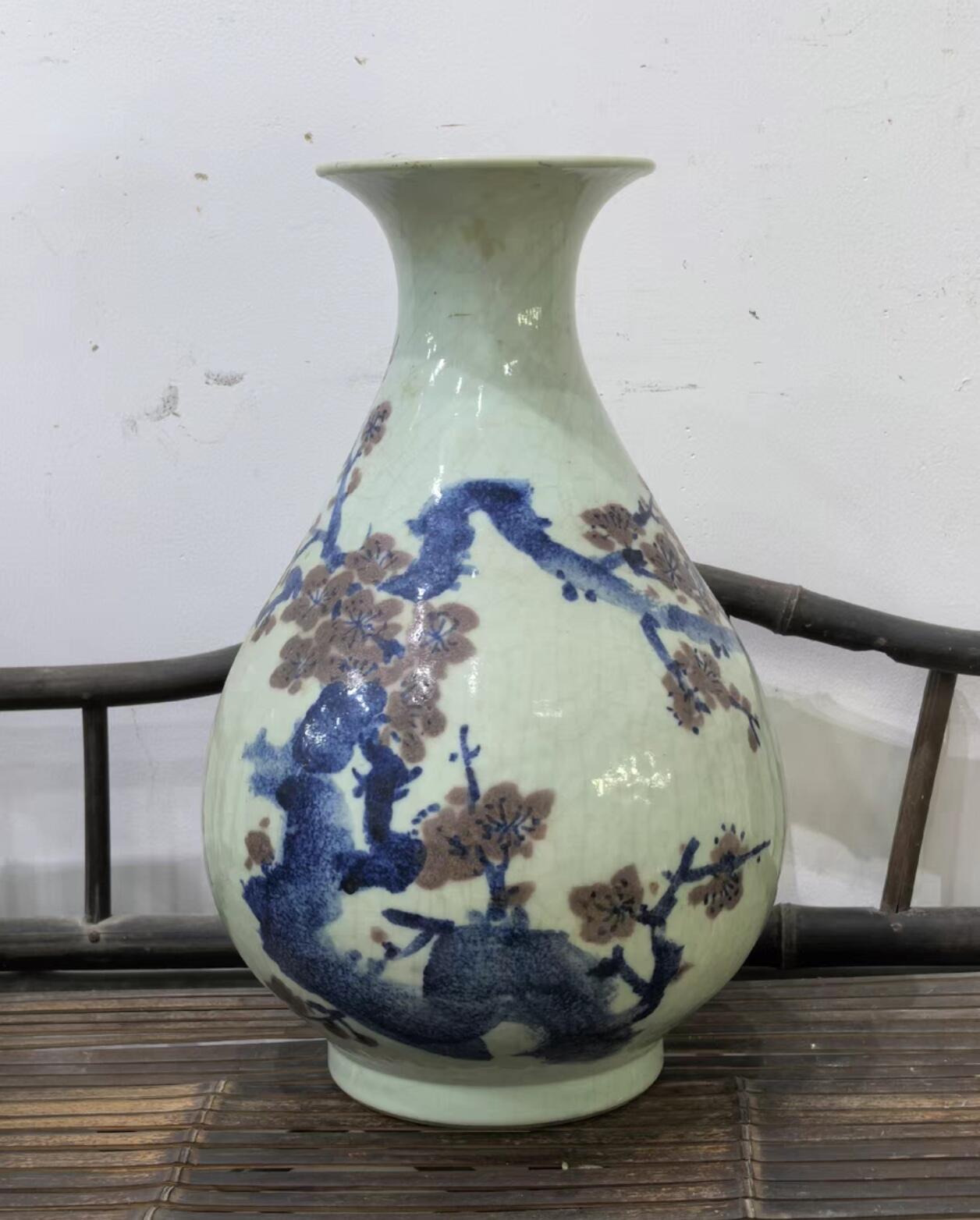 兰馨堂瓷器专场 建国瓷厂景德镇曾勇大师青花釉里红玉壶春瓶