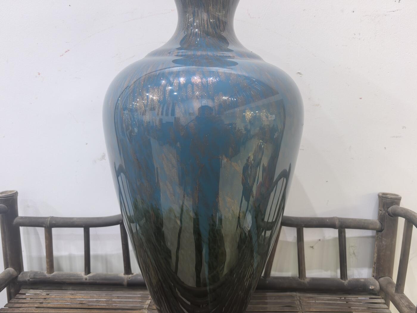 兰馨堂瓷器专场 回流大尺寸琉璃花瓶摆件