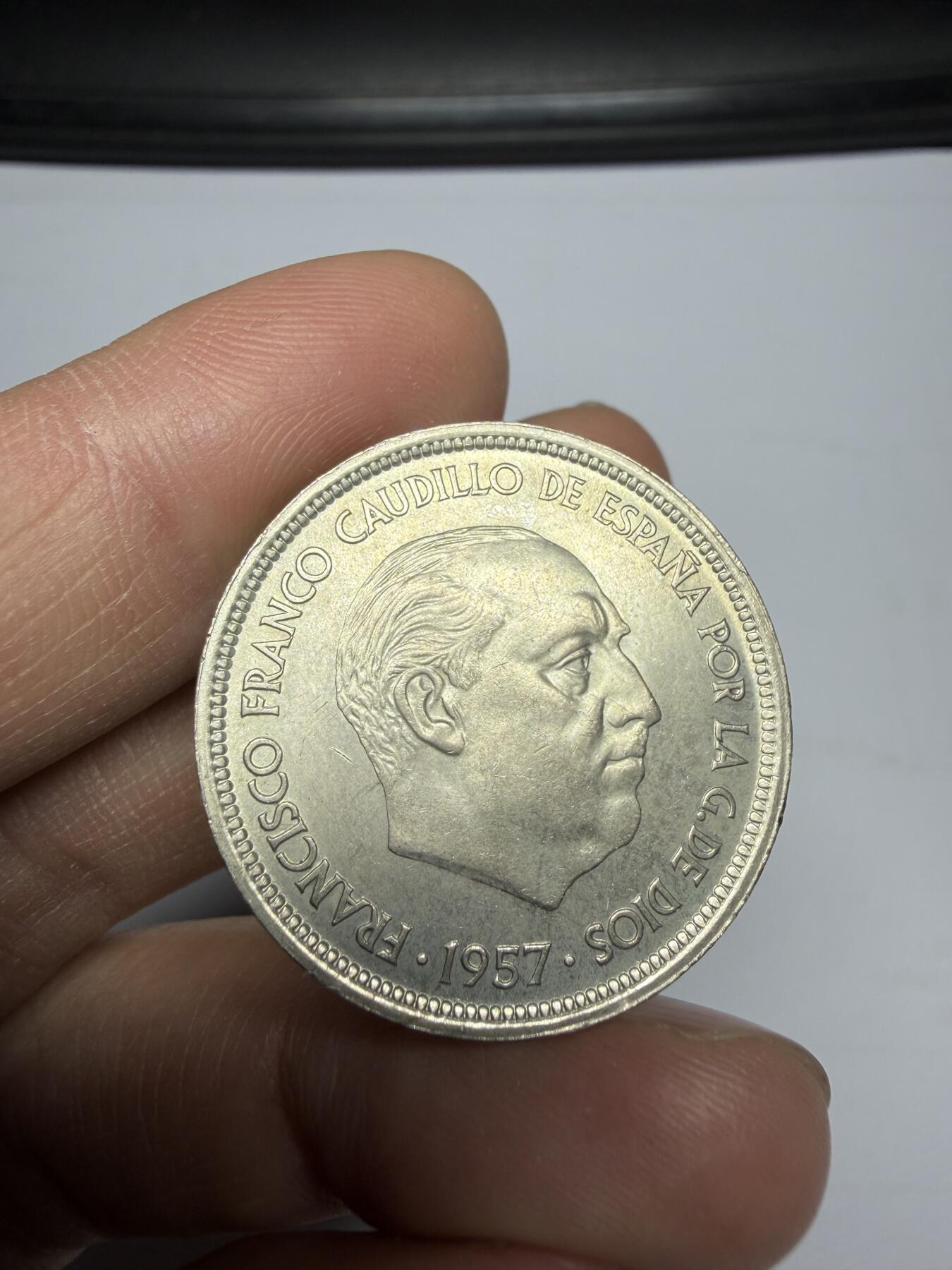 2025年集古藏今外币拍卖第十期-第7场—（总第287拍），可以寄存60天，满160元包邮。 1957年西班牙50比塞塔