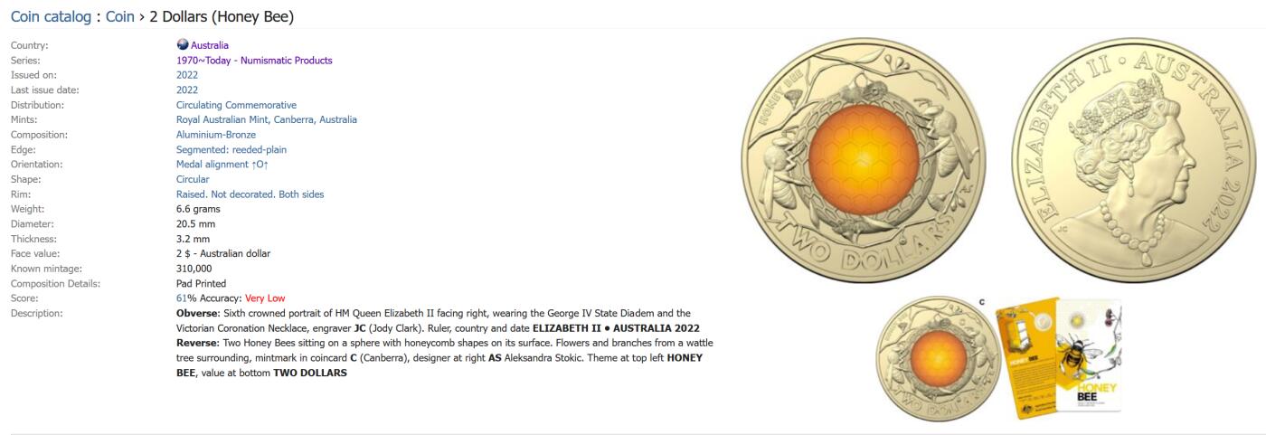 PThappally收藏第54次拍卖，英联邦地区硬币纸币 澳大利亚  2022 年  2 澳元  6.6g  铝青铜币 PCGS MS67