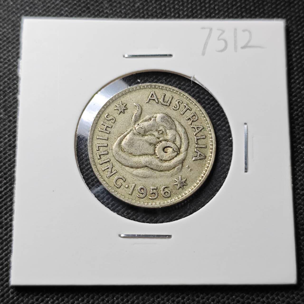 KK钱币收藏小铺  第373场  2月预留时间 周末发货  1956澳大利亚1先令银币