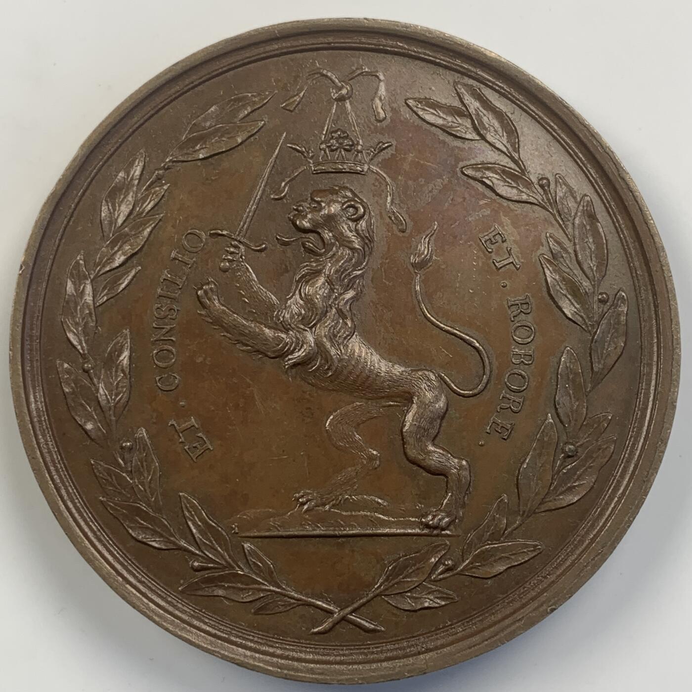 掌中浮雕-藏着的欧洲第042场 1700年沙俄政治家费奥多尔·阿列克谢耶维奇·戈洛文伯爵荣誉纪念章，他在彼得大帝统治时期担任外交部长，并成为第一任总理，58mm