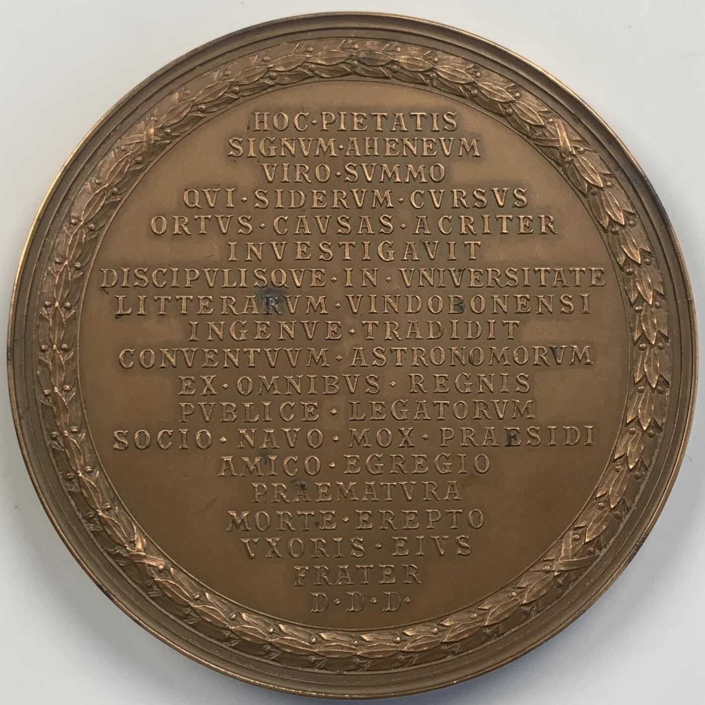 掌中浮雕-藏着的欧洲第042场 1886奥地利数学家天文学家奥博尔策铜章，66mm，大师安东沙夫作品