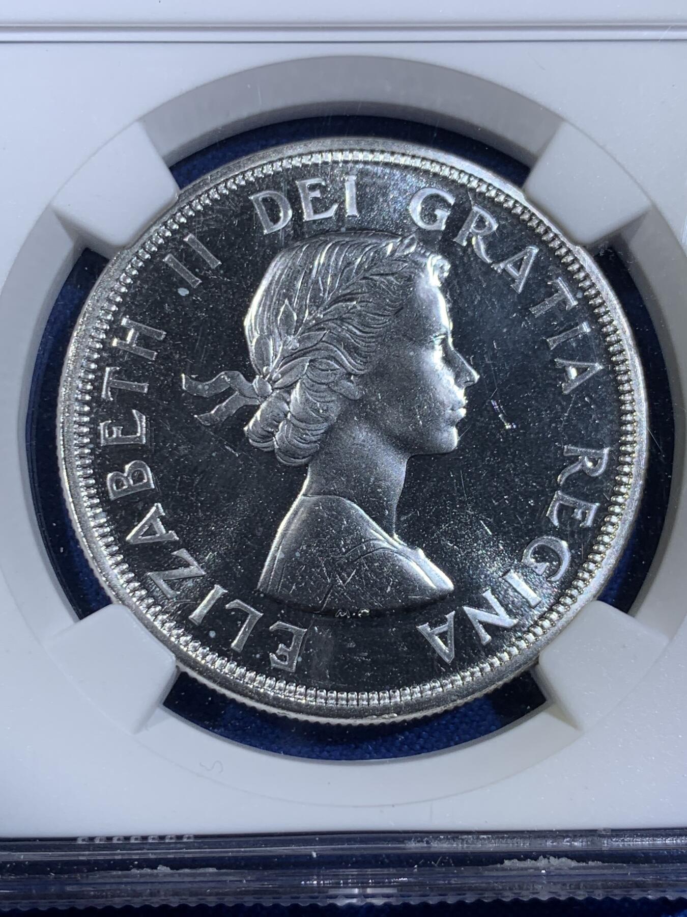 《竞宝斋》第439场 周日，周一，周二 3场连拍 （全场包邮） NGC PL65CAMEO 加拿大1964年夏洛特敦百年纪念银币 1元精制币