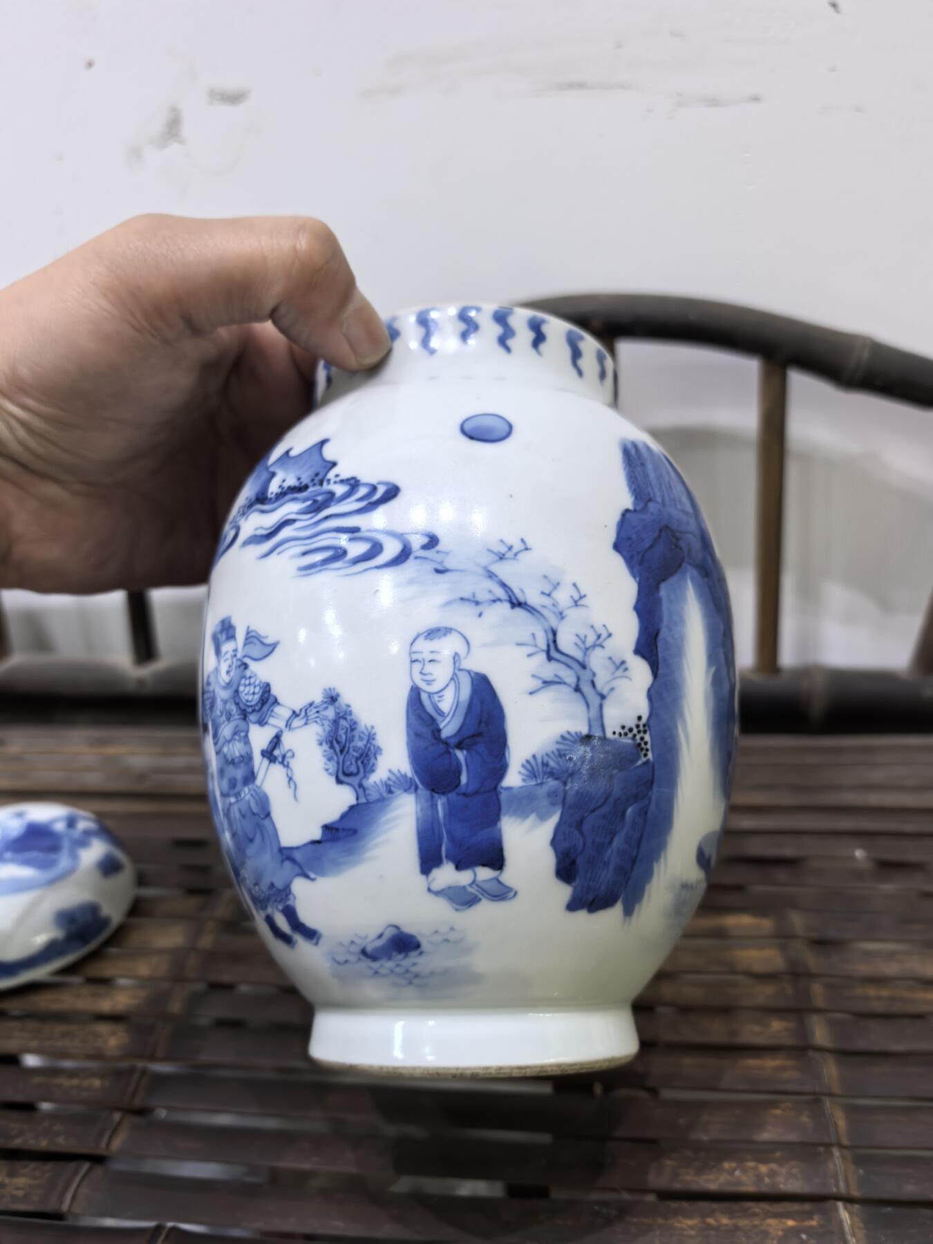 兰馨堂瓷器专场 回流青花人物罐