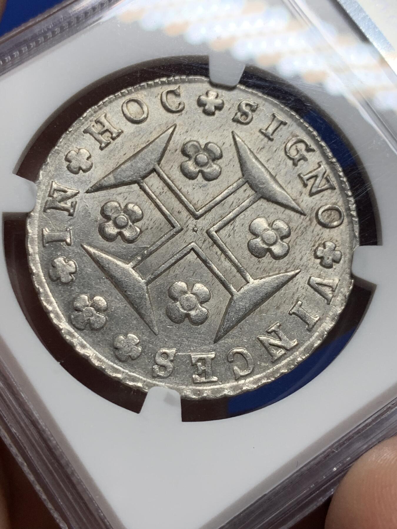 《竞宝斋》第439场 周日，周一，周二 3场连拍 （全场包邮） NGC MS63 葡萄牙1816年若昂六世400R十字银币，本土最大面值，打铸极佳，光度和底板都很好的一枚