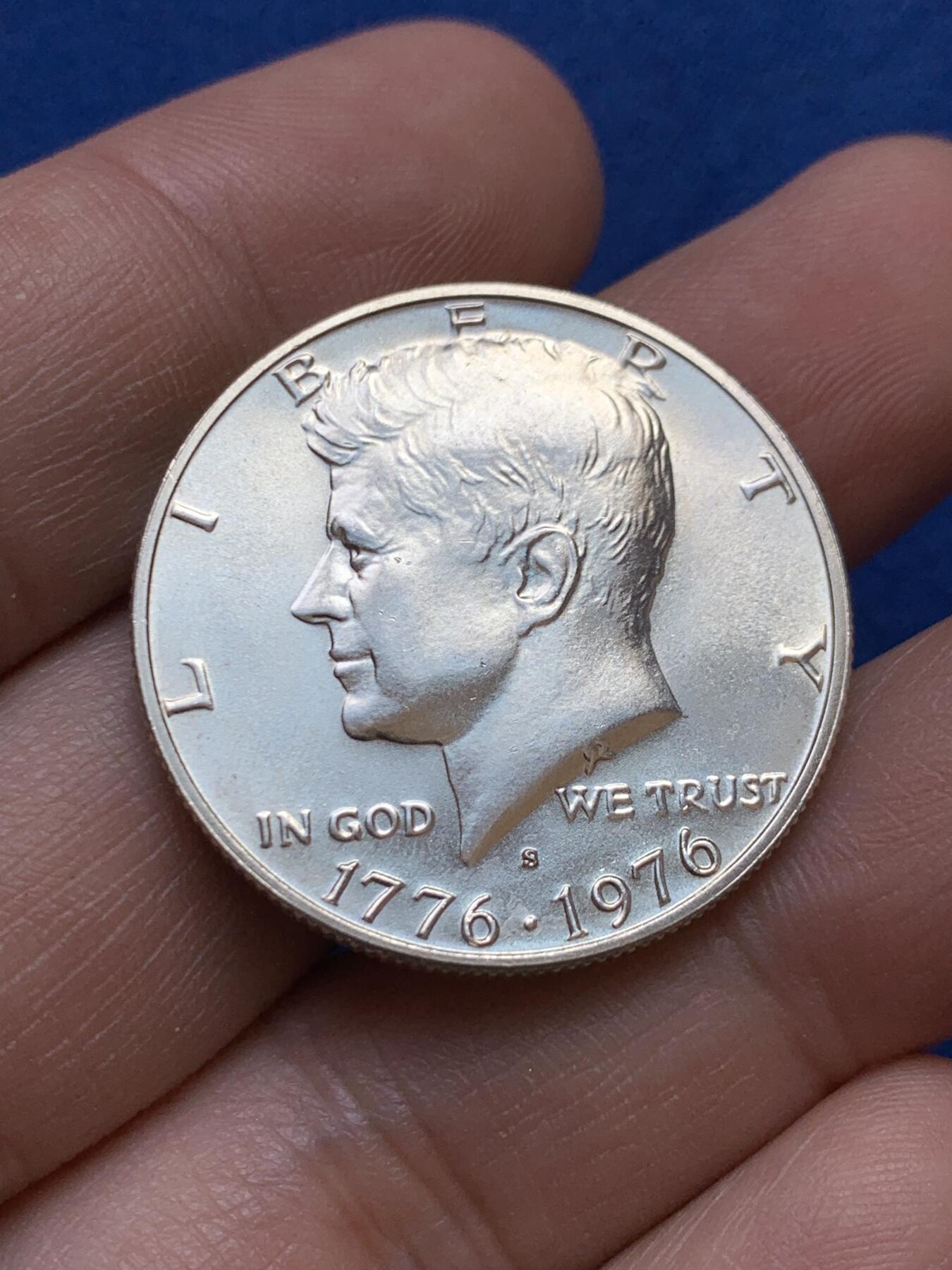 《竞宝斋》第439场 周日，周一，周二 3场连拍 （全场包邮） 美国1976年建国两百周年肯尼迪半美元银币