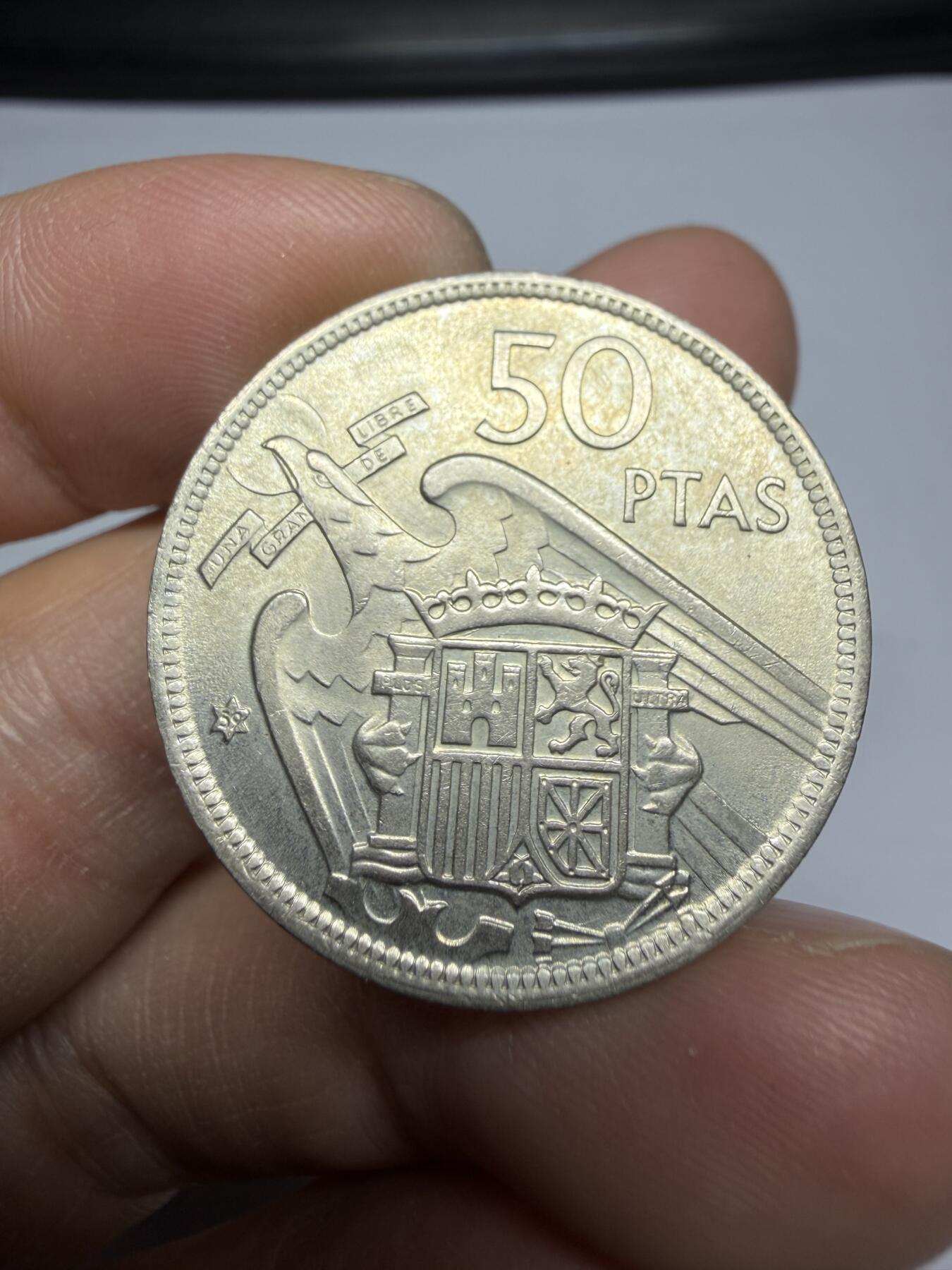 2025年集古藏今外币拍卖第十期-第7场—（总第287拍），可以寄存60天，满160元包邮。 1957年西班牙50比塞塔