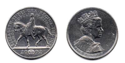 PThappally收藏第54次拍卖，英联邦地区硬币纸币 - 英国 2002 年 “伊丽莎白二世金禧” 5 英镑纪念币 TQG PF69CA 珍稀币种