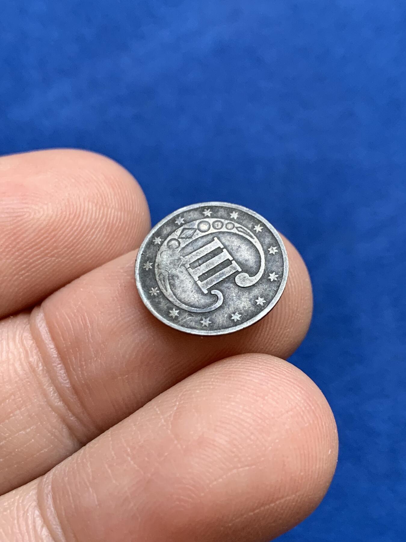 《竞宝斋》第439场 周日，周一，周二 3场连拍 （全场包邮） 美国1853年3分小银币