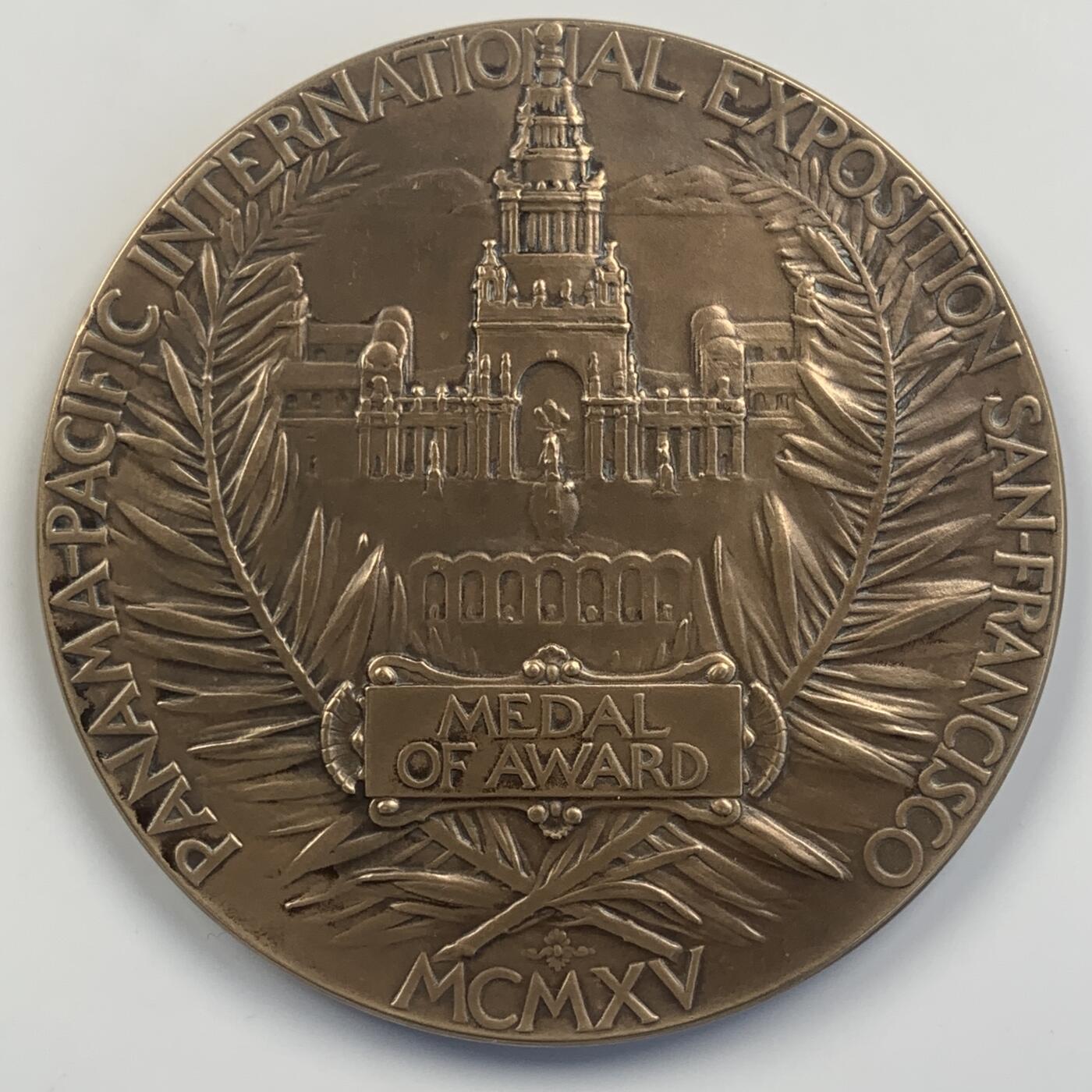 掌中浮雕-藏着的欧洲第042场 1915年美国巴拿马-太平洋万国博览会奖章，70mm，历史名章，热门品种