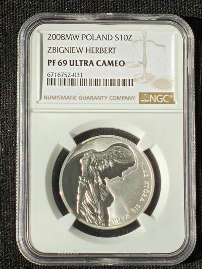 刘世昌艺术品销售中心～虎踞龙蟠*金杨在线联拍群第510期 - 波兰2008年“胜利女神”10兹罗提精制纪念银币（NGC    PF69UC    串号：6716752）1枚。
