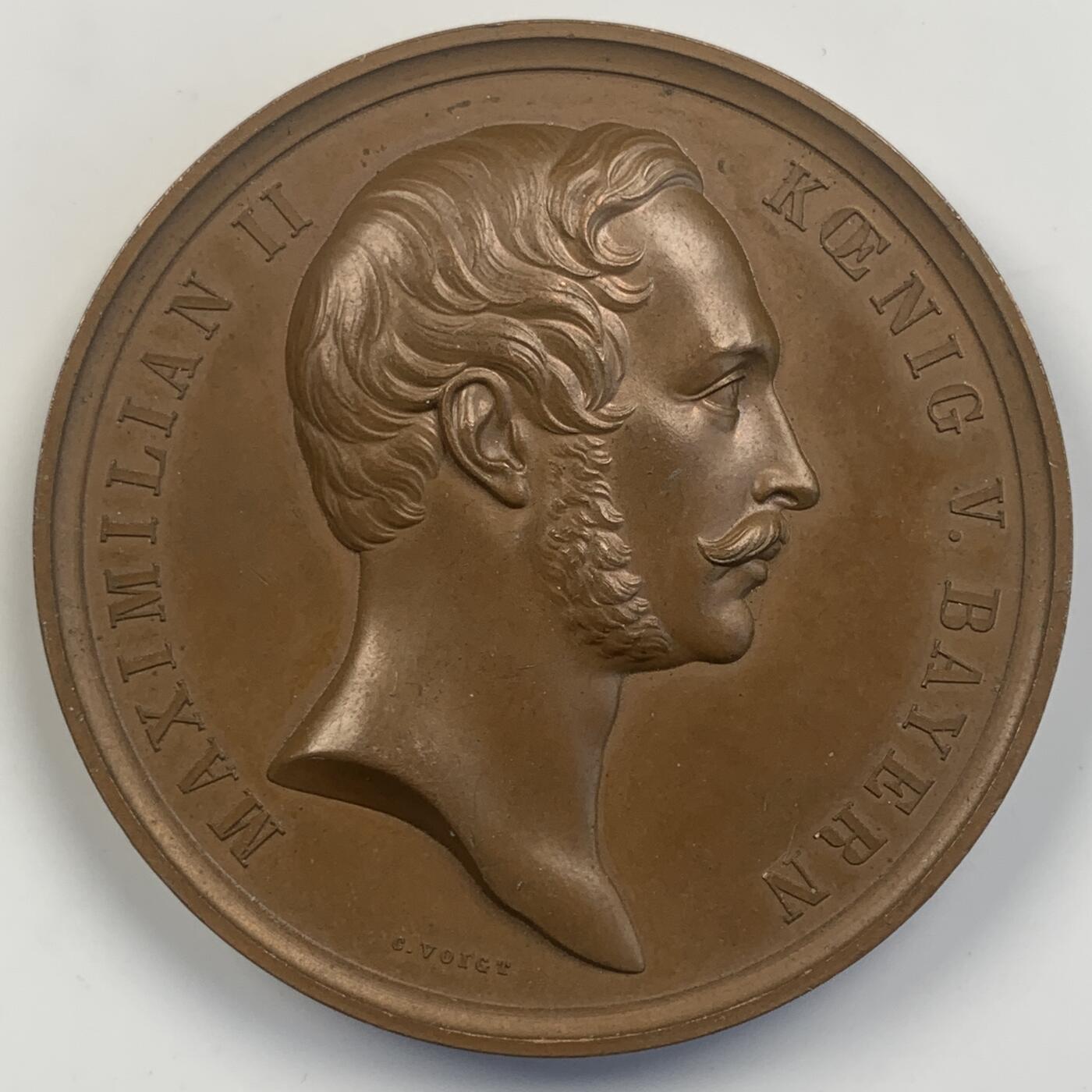 掌中浮雕-藏着的欧洲第042场 1854年德国巴伐利亚慕尼黑商业博览会铜章，56mm